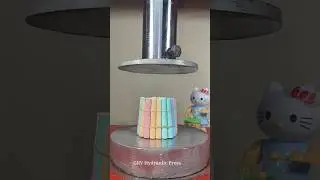 Chalk Crushing In Hydraulic Press | chalk crushing #crushing #experiment #satisfying #viral #shorts