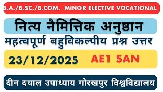 Daily Rituals AE1 SAN | Important MCQ | DDU Minor Elective Exam 2026