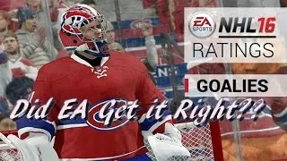 NHL 16:  Are the Goalie Ratings Fair?