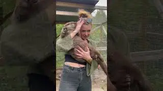 Girl is showing off her pet otter!