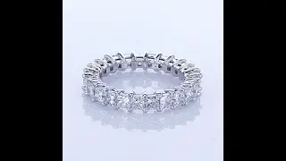 Lab Grown 3.00ct Princess Cut Diamond Eternity Band Set In Platinum Airline Setting