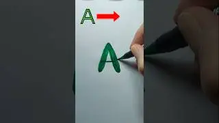 Calm Drawing: Letter A Becomes an Alligator 🐊✏️ #drawing #relax #shorts