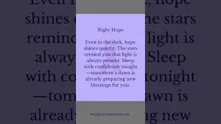 NIGHT HOPE #healingjourney #hopeandhealing #hopeandgrowth #virgosarcoidosiswarrior #sarcoidosis