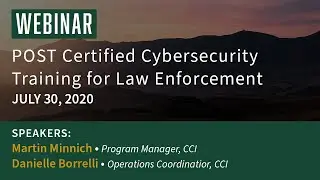 POST-Certified Cybersecurity Training for Law Enforcement  - Webinar