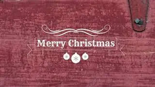 Merry Christmas Animated V-Greeting - Style 10 - 3 Ball Banner - Color: White on Red Barn