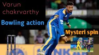 Varun Chakravarthy bowling action // cv varun bowling// kkr
