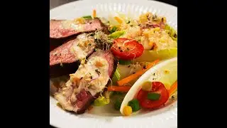 Beef Steak with Endive Salad and Yogurt Dressing