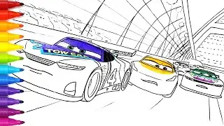 CARS 3 Cruz Ramirez vs Next Gen Racers; JD McPillar, HJ Hollis, Paul Conrev, Drawing Coloring Pages