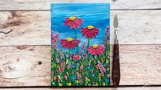 Palette Knife Painting | Texture Painting | Mini Painting | Relaxing