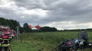 RTH Christoph 13 beim Verkehrsunfall am 05.09.2020