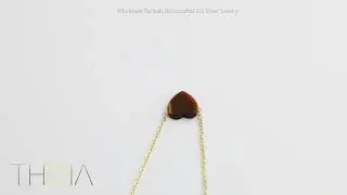 Tiger Eye Heart Design 925 Charm Necklace - NECK-1518