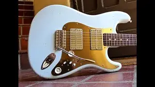 Waterslide S-Style Sonic Blue w/Mojo Dual Foil Gold Pickups