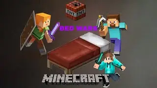 CRAFTING AND BUILDING BED WAR#minecraft 