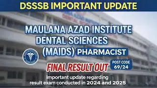 DSSSB 69/24 Pharmacist final result out