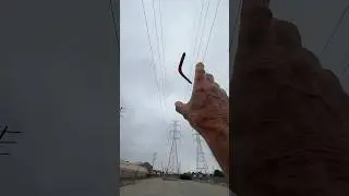 Throwing some dangerous wood  #dangerous #handmade #boomerang #comeback ￼