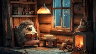 Hedgehog&rsquo;s Tranquil Slumber 🦔💤 Soft Music, Cricket Sounds, and Fire for Sweet Dreams