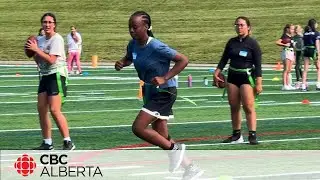Girls in Edmonton keen on flag football league for friends, fun and to show the boys