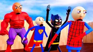 Spiderman, Batman, Super Baldi, Wonder Woman Baldi VS Red Hulk Baldi #animation #superhero
