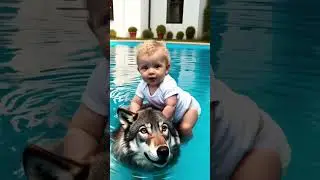 Hero Wolf Saves 5-Month-Old Baby from Drowning! #save #rescue #heroic #baby #boy #wolf  #shortvideo