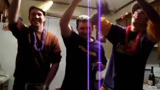 Mike, Garrett, and John dancing to Neck