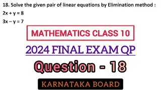 solve the given pair of linear equations by elimination method 2x+y=8 3x&ndash;y=7