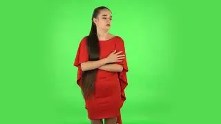 Pretty Young Woman Is Waiting with Boredom  Green Screen Video Effect | No Copyright Stock Video