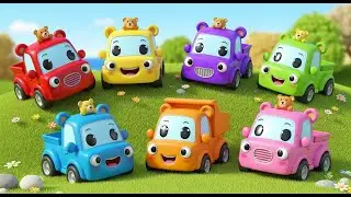 Seven Little Teddy Trucks Roll Roll Roll | Toy Vehicles & Counting Song for Kids