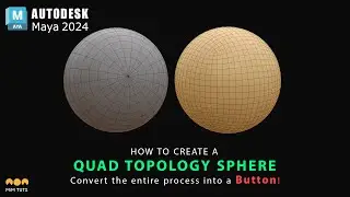 How to create a perfect quad topology sphere in maya 2024_Convert the entire process into a button!