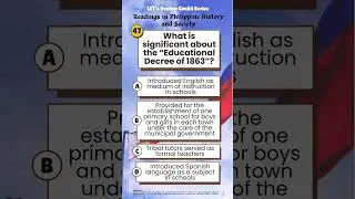 LET's Review Readings in Philippine History & Society_Q47 #philippinehistory #philippines #let