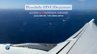 [4K] ✈️💺 Inflight View | Alaska x 🌺 Hawaiian Airlines A330 Departing from HNL | Jan 2026