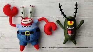 ASMR | SpongeBob SquarePants - Mr. Krabs and Plankton Satisfying Needlefelt Art
