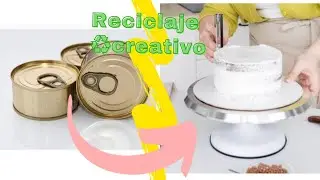 base giratoria para pastel con 2 latas de at&uacute;n♻️