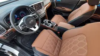 كيا سبورتاج / تركيب فرش جلد جملي / طباعة مائية أبانوس عاج للطابلون #أسامه_مناع Kia Sportage