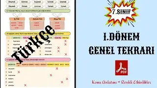7.Sınıf Türkçe 1.Dönem Full Tekrar | PDF | #2025
