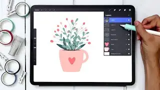 Easy Cup of Flowers in Procreate