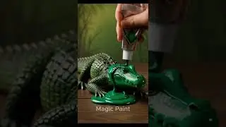 Paint Transforms into a Realistic Crocodile | Cinematic Animal Transformation in 4K