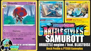 ORBEETLE : Samurott / Blastoise / Arctozolt : Deck Profile & PTCGO Gameplay (Pokemon BATTLE STYLES)