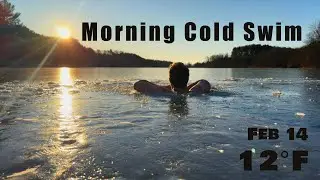 Opossum Lake morning cold swim February 14 2025