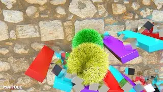 Marble Hair Balls Animation / Blender Hair Particle Simulation V40