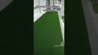 Pemasangan rumput tipu dah siap..