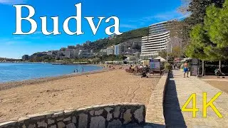 Budva Beach 🏖️ Montenegro October Walk ☀️ 2023 4K 60fps Walking Tour ▶︎Captions