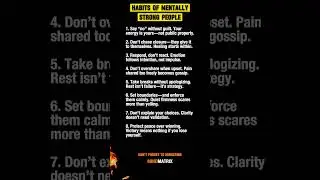 8 Habits of Mentally Strong People (They Never Break)...