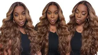 $45 Water Wave 30in Human Hair Dupe EASY Install NO GLUE Blonde Outre SleekLay Part Adelaide Wig