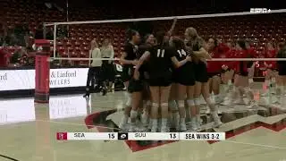 Seattle U Volleyball Comeback Win at SUU