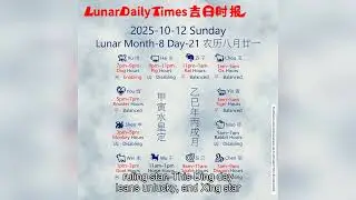 Lunar Calendar Insights | October 12, 2025 | Auspicious Hours & Daily Wisdom by Lunar Daily Times