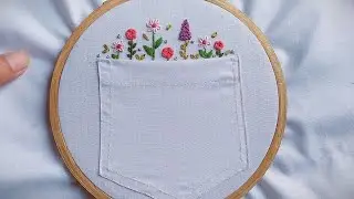How to Embroder flower on pocket || Tutorial || Hand embroidery for beginners - Let's Explore