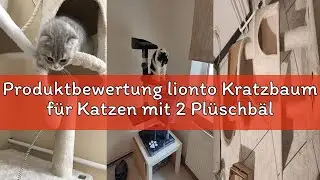 Produktbewertung lionto Kratzbaum f&uuml;r Katzen mit 2 Pl&uuml;schb&auml;llen & Spielseil, H&ouml;he 112 cm, Katzenbaum