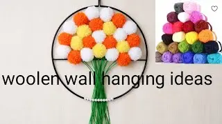 🔴 LIVE DIY Woolen Flower Wall Hanging | Easy Pom Pom Craft