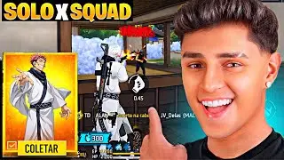 NOBRU USOU A SKIN DO RYOMEN SUKUNA E AMASSOU GERAL NA SOLO X SQUAD NO FREE FIRE!