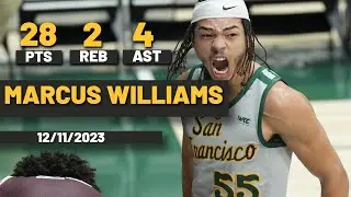 Marcus Williams San Francisco Dons 28 PTS 4 AST 2 REB vs New Orleans Privateers